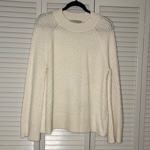 LOFT Cream Textured Knit Sweater